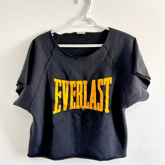 Everlast Tops - Vintage Everlast Black and Yellow Short Sleeve cut off sweatshirt